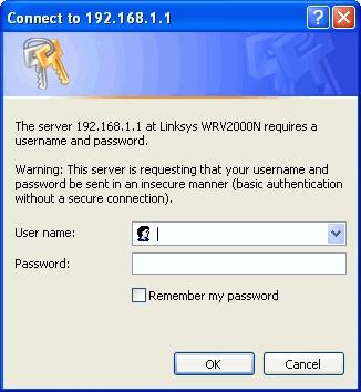 Figure 1: Login Screen If you can't connect If the Dual-Band Wireless-N VPN Router does not respond, check the following: The Dual-Band Wireless-N VPN Router is properly installed, LAN connection is