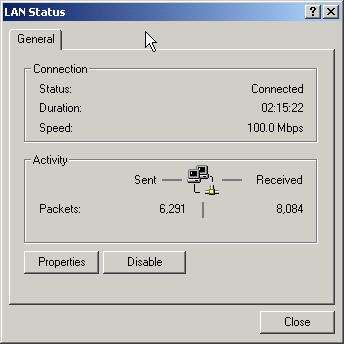 Note: For Windows 2000 & Windows XP the settings can be reached by clicking the Local Area