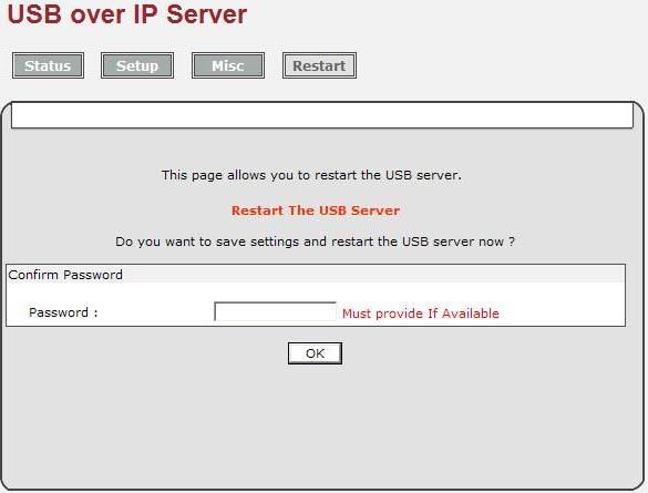 Please note that if the Network USB over IP Server