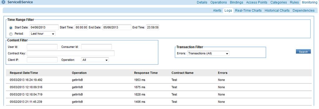 Testing the Configuration: Figure 6-4: Managed Service Details Send request to the physical service, you will be