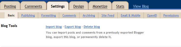 Step 6: Customize Blog Settings Before you start making posts, you ll want to customize your blog a bit more. To do this, navigate to the Settings tab.
