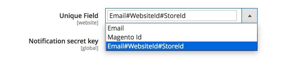 Email#WebsiteID#StoreId is our recommended option, but bear in mind that if you Notification secret key Here you can enter any password or secret you like.