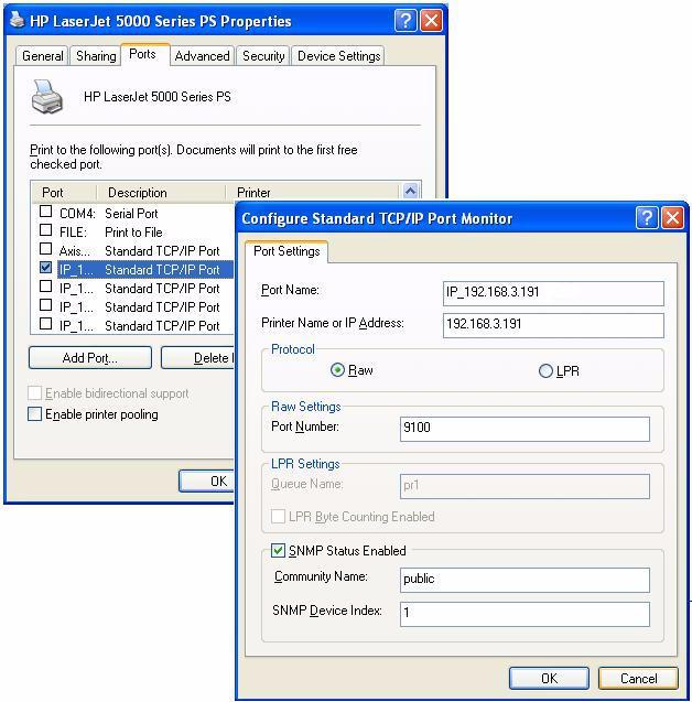 Windows Printing Methods 11. Change Protocol from LPR to Raw. Port number 9100 is automatically selected. Click OK. 12. Print a test page to verify the installation.