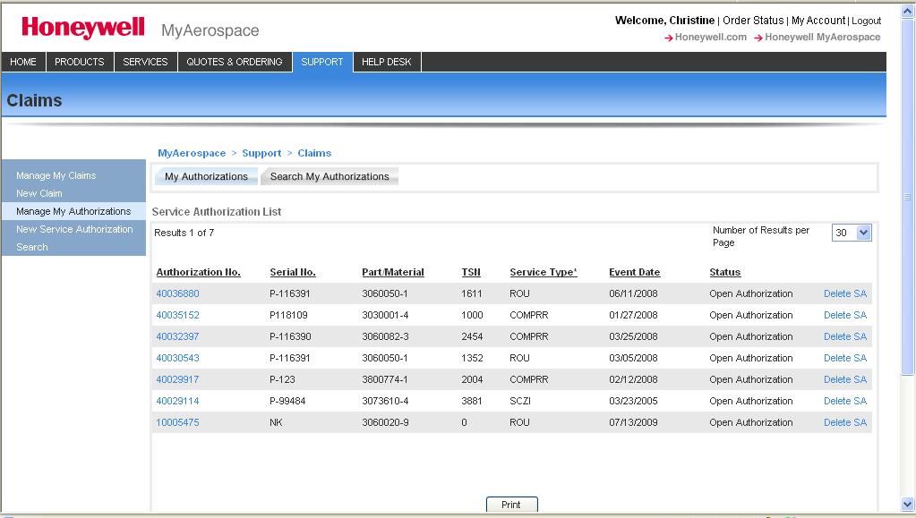 Service Authorizations Manage Manage Service Authorizations. Click on Manage My Authorizations on the Left Hand Menu.