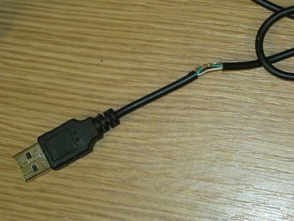 Illustration 13: Modified mini USB cable, to prevent the Android phone from recharging through your Arduino boards Step 12 Time to load the ArduinoTouch.apk app onto your Android phone.