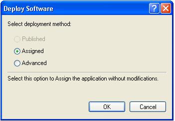 7) Select the Assign radio button and click OK.