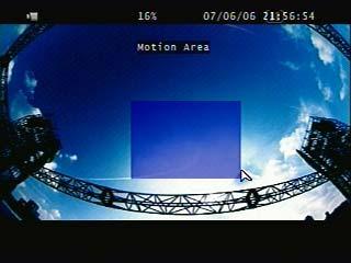 Main Menu Motion Detection Main Menu Motion Detection Motion Area cursor Detected area Motion POP UP: Motion channel jumps to full screen when