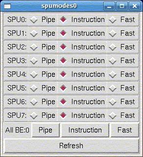 Figure 42. SPU Modes window Performance monitoring The simulator provides both functional-only and cycle-accurate simulation modes.