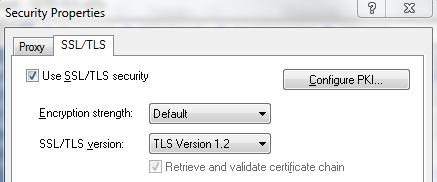 c. Click OK twice. The session is now configured. As mentioned earlier, if you cannot connect with TLS, you will not be able to evaluate the exact behavior on your system, but you can follow along.