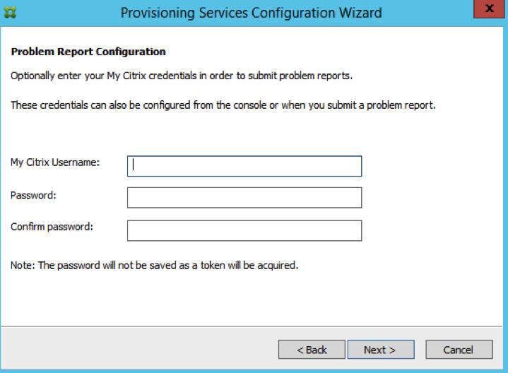 1. Enter your Citrix username and password. 2. Confirm the password. 3. Click Next.