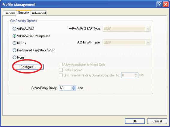 Utility Configuration - Using WPA Security Windows XP 1.