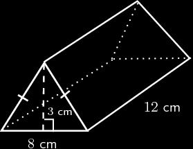 Volume of prism Find the volume of the triangular prism below.