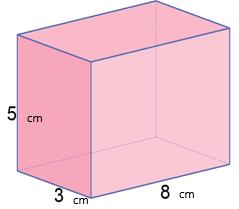 Surface area of a prism Find the surface area of the cuboid 6 faces Front Back Top Bottom Side Side 8 x 5 =