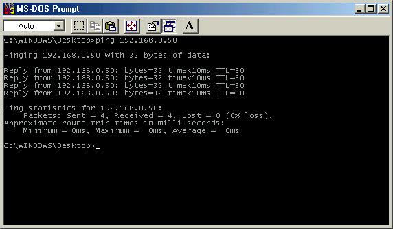 Checking the Wireless Connection by Pinging For Windows Me and 98: Go to Start > Run > type command. A window similar to Fig. 9.26 will appear. Type ping xxx.