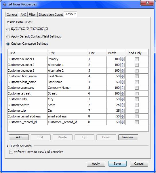 Configuring the Five9 Options Displaying Call Variables to Agents d e f Click Add. Select Call Attached Variable.