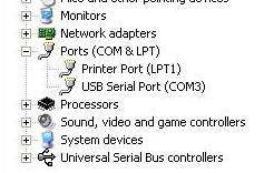(7) Check for the Com Port oft the FAFNIR USB Adapter: Start the Command Prompt (Start -> Run ) and