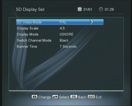 3.1 Video SD Video Mode: Select between PAL and NTSC. Display Scale: Select the display size to use. Display Mode: Select the display mode to use.