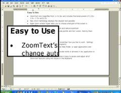 Advanced AT - ZoomText Enlarges, enhances and reads aloud content Customizable: