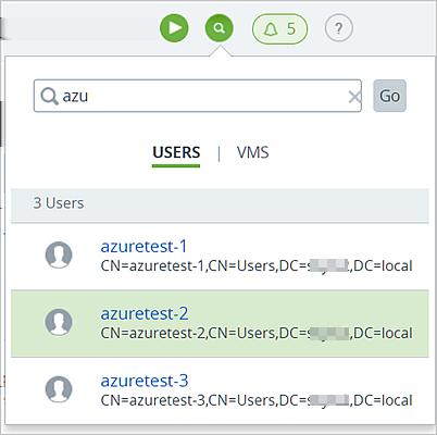 Note With the VMs search, you can search for RDS server VMs in farms and VDI desktop VMs. When you see the one you are searching for, you can click it to get more details about the user or VM.