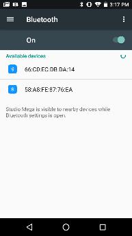 List of available Bluetooth devices Note: The maximum detecting time of the phone is 2 minutes Power on Wi-Fi To access» Click on the Settings icon then on Wi-Fi and