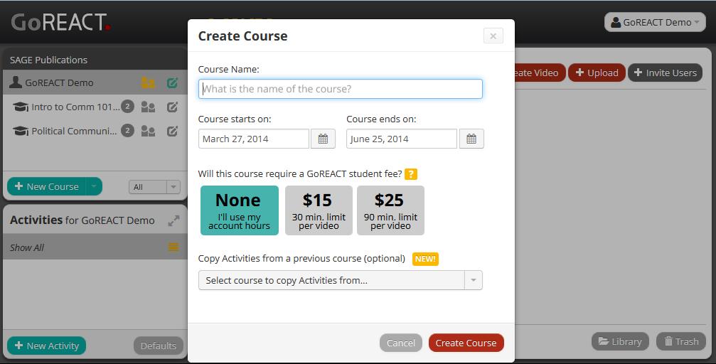 1. How do I set up my account? Instructors can create a free account at https://goreact.com/#/signup. 2. How do I set up my course?