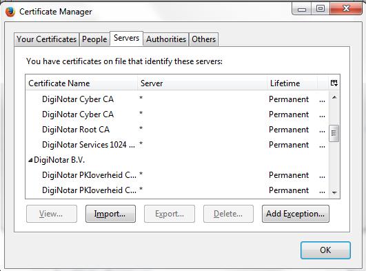 3) Click Advanced and then click the Certificates tab. 4) Click View Certificates to open the Certificate Manager.