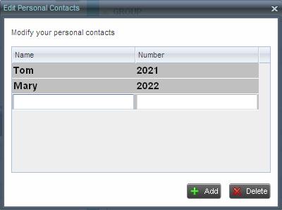 Figure 84 Edit Personal Contact Dialog Box Adding Entry 3) In the Name text box, enter the contact s name or description, as you want it to appear on the contact s list.