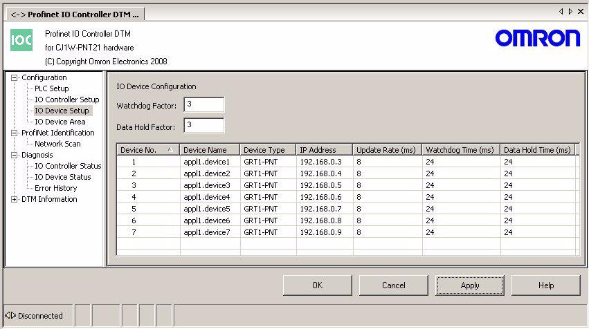Device name setting and I/O allocation Section 3-1 3-1-2 Device number setting The Device Number setting for each IO Device is used for the Device-related status in PLC CIO memory and for the acyclic