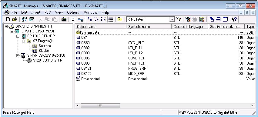 6 Operating the sample project 6.2 Operation 6.2 Operation The sample project is operated using the variable table"drive control" of the SIMATIC CPU in the SIMATIC Manager.