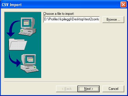 the exported contact file,