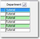 5) Drag the mouse over the cells in the Department column (or press the Ctrl key while clicking each cell once) to select which cells to fill with Tutorial.