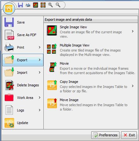 Export Acquisition Data and Images In the Images Table, click on a row to select an image acquisition.