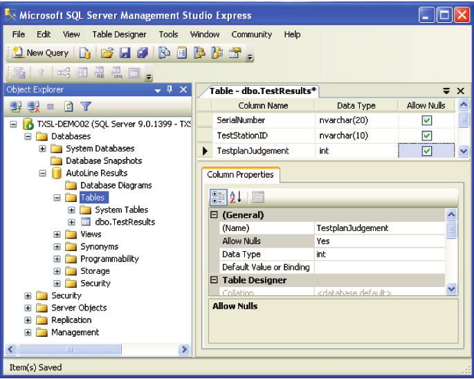 Figure 4: Creating Table Step 2: Configure the format for the XML data logging file As mentioned in Section 2, you can
