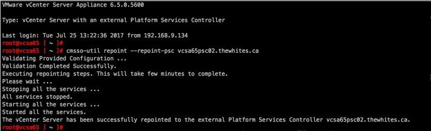 Scenario 1 Lost one PSC and VCSA / PSC still remaining In this situation, you would do the following: 1. Repoint VCSA 2. Decommission lost PSC 3.