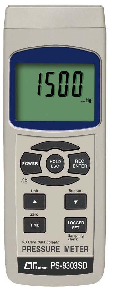 SD card real time datalogger, RS232/USB PRESSURE METER Model : PS-9303SD Your purchase of this PRESSURE METER with S D C A R D DATALOGGER marks a step forward for you into the field of precision