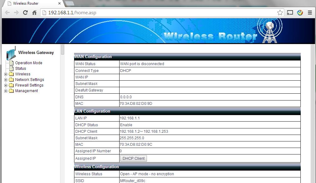 2.4 Login to the wireless router The factory default IP address: 19