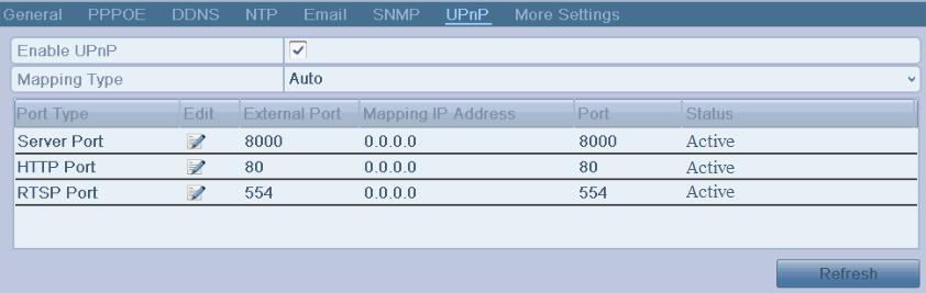 Figure 9.17 External Port Settings Dialog Box 6. You can click Refresh to get the latest status of the port mapping. Figure 9.18 UPnP Settings Finished 7. Click the Apply button to save the settings.