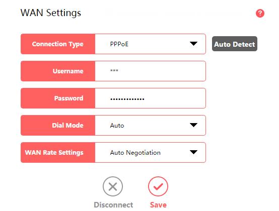 If your ISP provides a PPPoE connection, select PPPoE, and enter the parameters. WAN Settings Username/Password - Enter the username and password provided by your ISP.