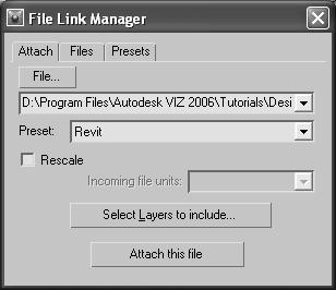 File Linking The File Link utility allows you to work simultaneously in your design software such as AutoCAD or Autodesk Architectural Desktop and in Autodesk VIZ without the need to maintain the
