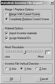 Material Handling Interface Materials and material assignments made to the original Inventor model are retained and imported along with the geometry.