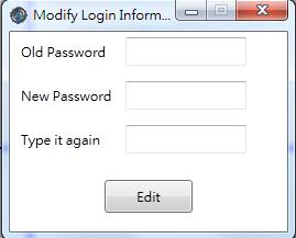 Login Authentication: User can change CMS Pro password. Please input the old password and input the desired new password and reconfirm it.
