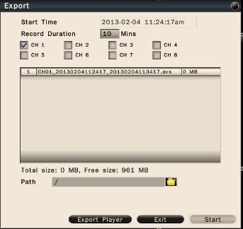 5 Export Player The Export Player allows user to view video exported from the NVR or Web viewer on a PC. (System operating platform: Windows XP, Windows Vista, or Windows 7.) 5.