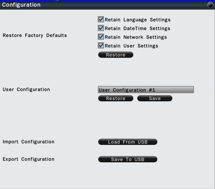 6.4.7 Configuration Restore Factory Default User can load factory default by clicking Restore button.