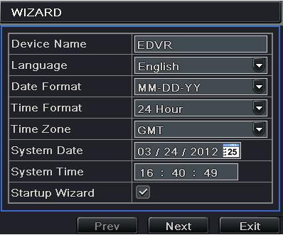 4. Setup Wizard 4/8/16/24/32-CH DVR Quick Start Guide After the device starts, a setup wizard pops