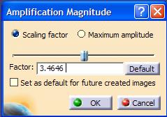 The scale can be changed using the Amplification Magnitude icon located in the Analysis Tools toolbar. Click the button and the Amplification Magnitude box appears.
