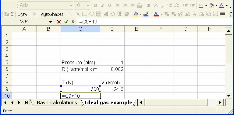 The first temperature can be input directly The volume can be calculated using the values in the