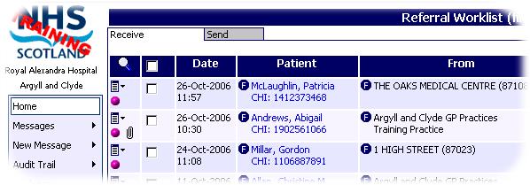Searching The Referral Worklist SCI Gateway has a search function that allows you to search the Referral Worklist by patient name and/or by date range.