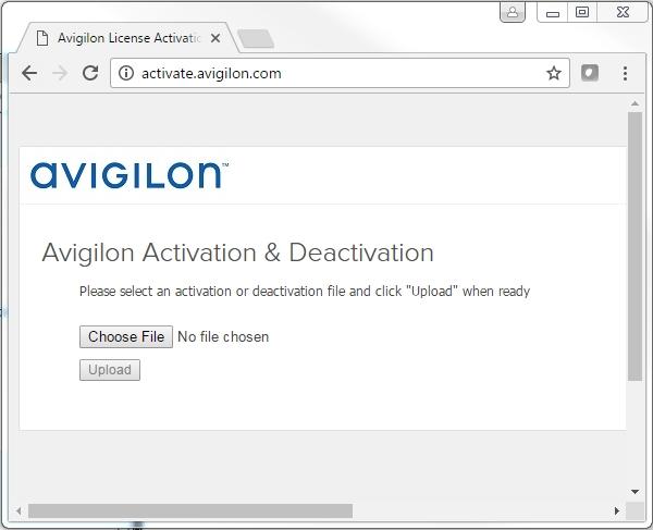 d. On a computer with internet access, open a web browser and go to http://activate.avigilon.com. Figure 3: The Avigilon License Activation web page e.