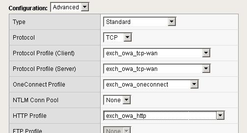 Manually Configuring the BIG-IP LTM with Microsoft Outlook Web Access Figure 2.7 Selecting the OWA profiles 12.