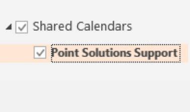 The calendar should appear under the Shared Calendars heading.